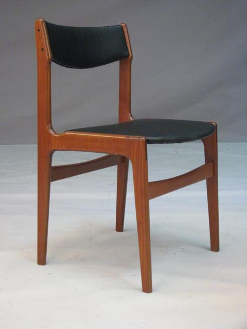 danish modern side chair black leather 7