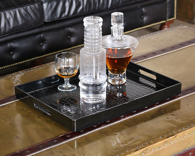Black Faux Alligator Tray