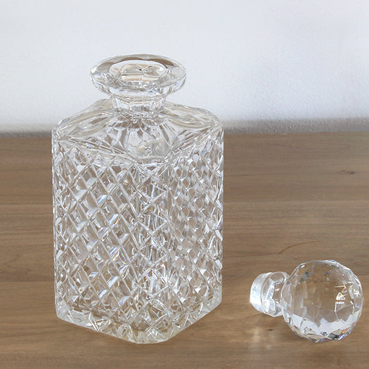 Diamond Cut Crystal Decanter
