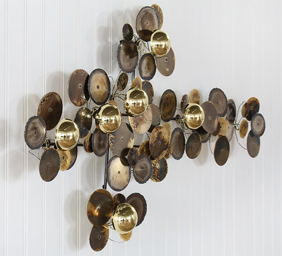 Small Round Brass Circles Wall Art - Cleared Decor