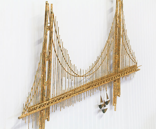 Brass Bridge Wall Sculpture - Cleared Decor