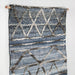 DECOR48 - Handwoven Blue & Charcoal Wall Hanging 30W X 60H