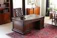 DK106 Mahogany Partners Desk with Leather Top 