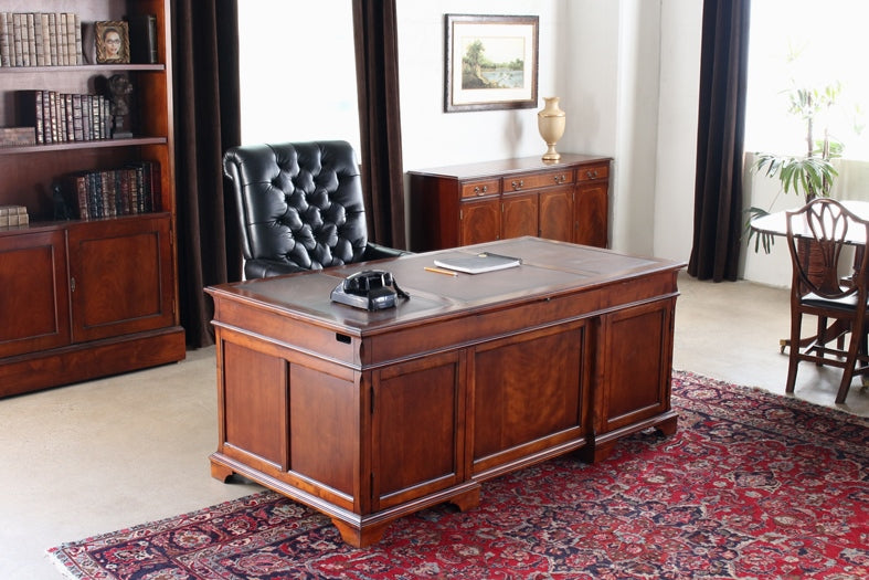 DK107 Weathered Cherry Executive Desk 