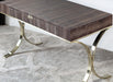 DK114 Crocodile Embossed Leather Desk with Brass Legs