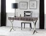 DK114 Crocodile Embossed Leather Desk with Brass Legs