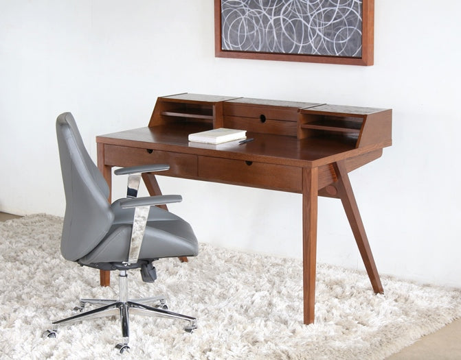 DK116 Danish Modern Writing Desk with Storage Compartments 