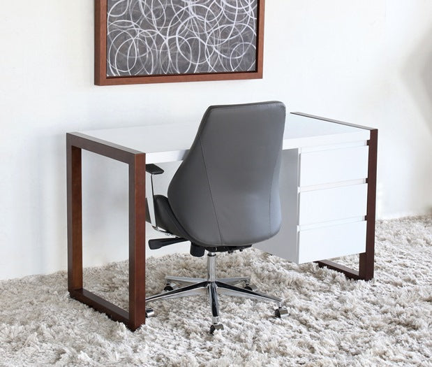OC63 Bergen Low Back Office Chair in Gray Leatherette 