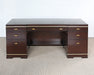 DK133 - Dark Wood Executive Desk with Gold Accent
