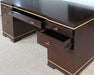 DK133 - Dark Wood Executive Desk with Gold Accent