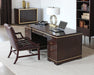 DK133 - Dark Wood Executive Desk with Gold Accent