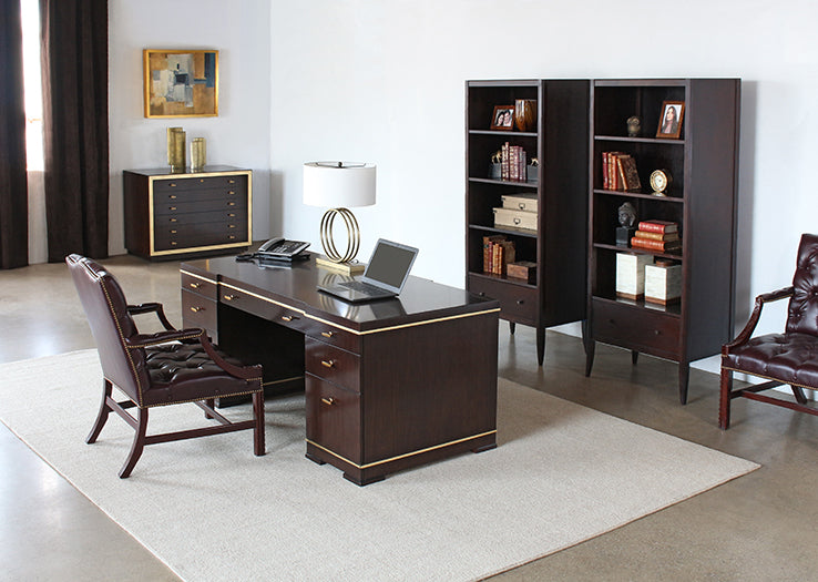 BK67 - Brown 4-Shelf Bookcase with Drawer  