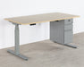 DK136 - Sit Or Stand Desk With Silver Base & Hanging Cabinet