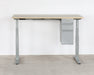 DK136 - Sit Or Stand Desk With Silver Base & Hanging Cabinet