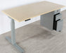 DK136 - Sit Or Stand Desk With Silver Base & Hanging Cabinet