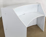 DK137 - Crescent Shaped White And Silver Reception Desk