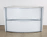 DK137 - Crescent Shaped White And Silver Reception Desk