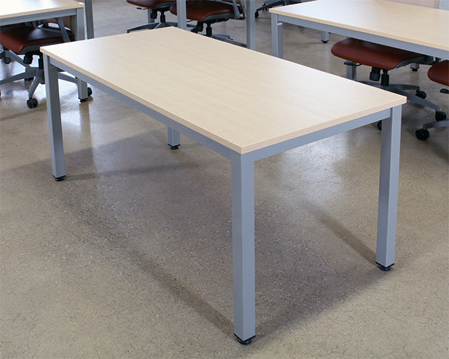 DK139 - Maple Top Multi Purpose Table WSilver Post Legs