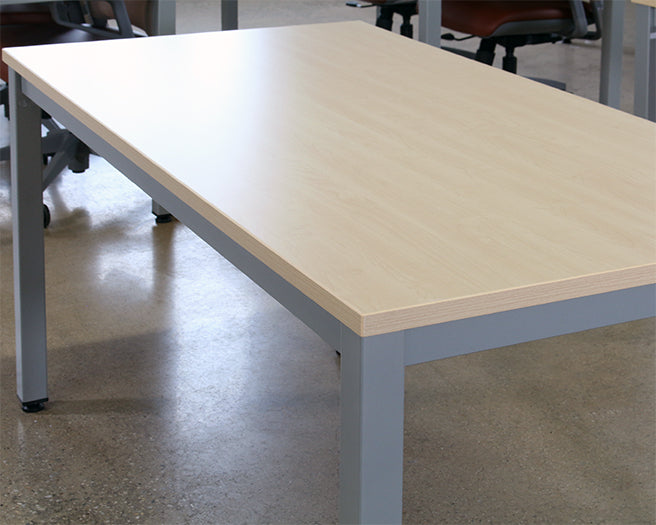 DK139 - Maple Top Multi Purpose Table WSilver Post Legs