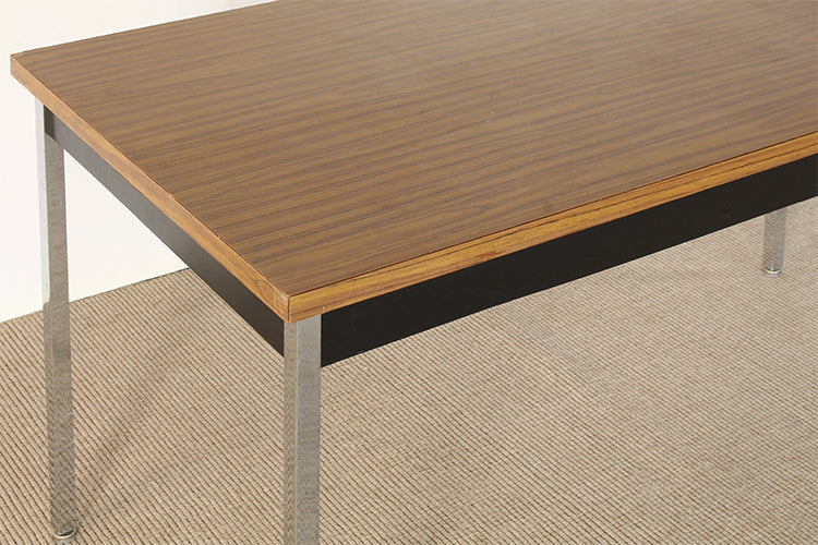 Black Metal Office Table With Laminate Top