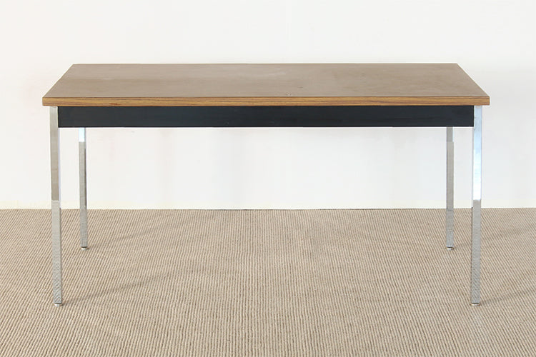 Black Metal Office Table With Laminate Top