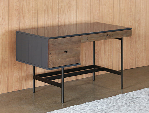 DK164 - Bronze Iron And Wood Modern Desk 