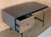 DK164 - Bronze Iron And Wood Modern Desk 