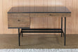 DK164 - Bronze Iron And Wood Modern Desk 