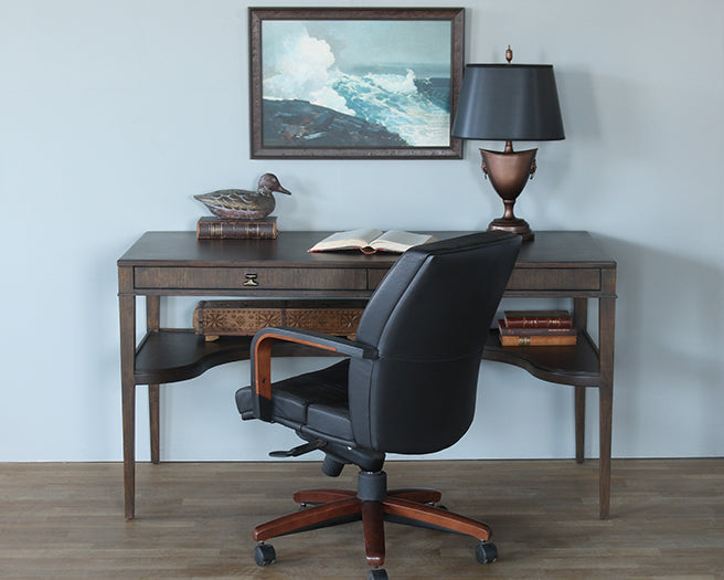 Writing Desk With Curved Mid Shelf