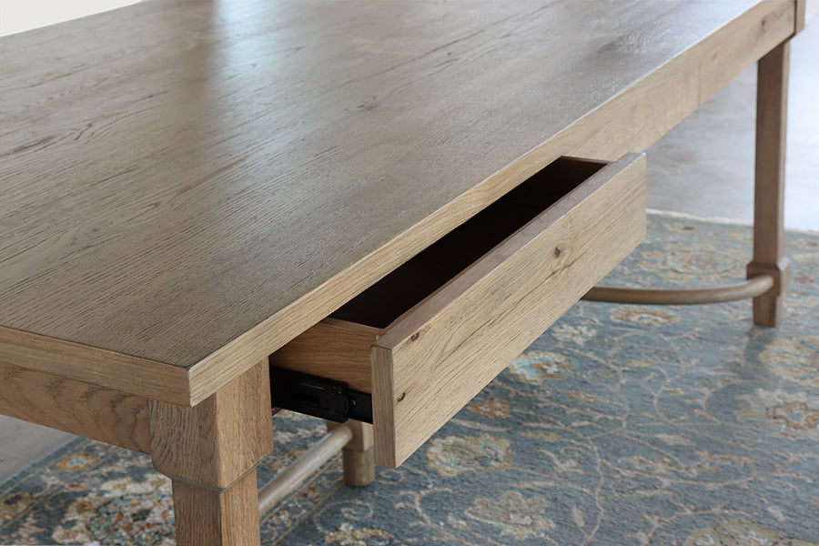European Style Antique Oak Farmhouse Desk