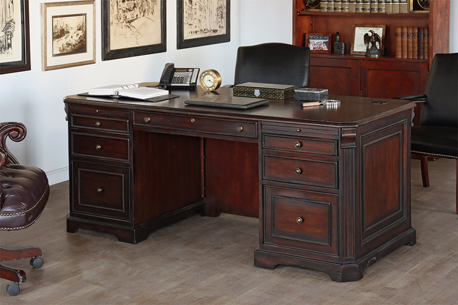 Double Pedestal Mahogany Executive Desk