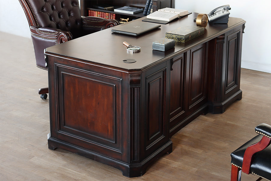 Double Pedestal Mahogany Executive Desk