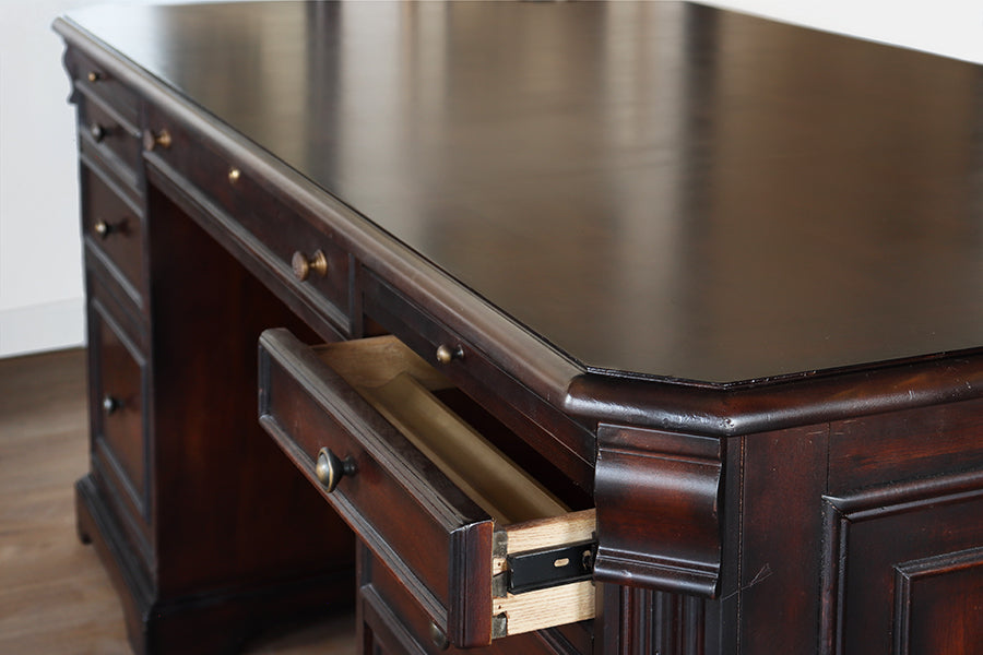 Double Pedestal Mahogany Executive Desk