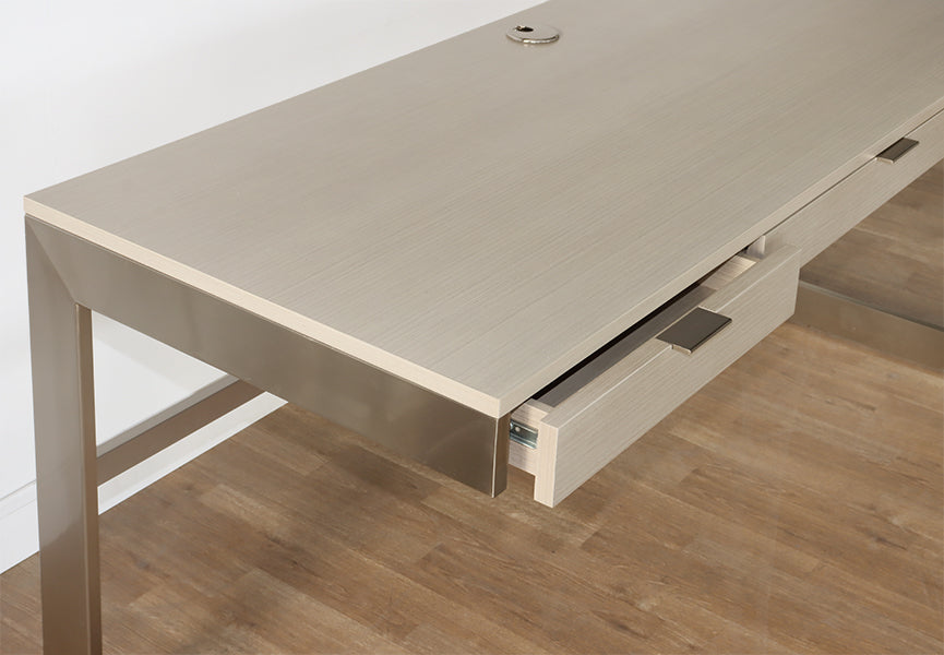Minimalist Desk with Cantilevered Steel Base