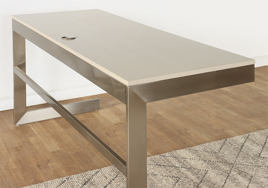 Minimalist Desk with Cantilevered Steel Base