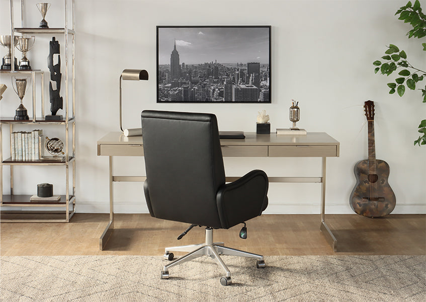 Minimalist Desk with Cantilevered Steel Base