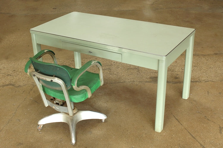 Light Green 5' Metal Table With Green Top