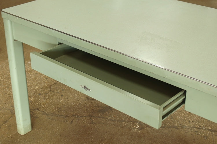 Light Green 5' Metal Table With Green Top