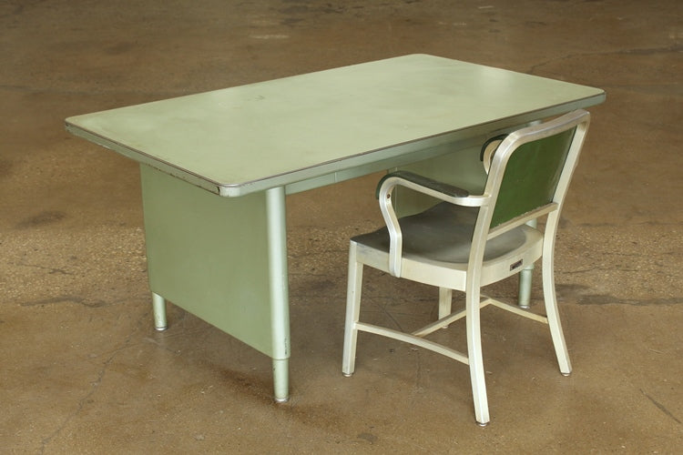 Retro Light Green Metal Desk