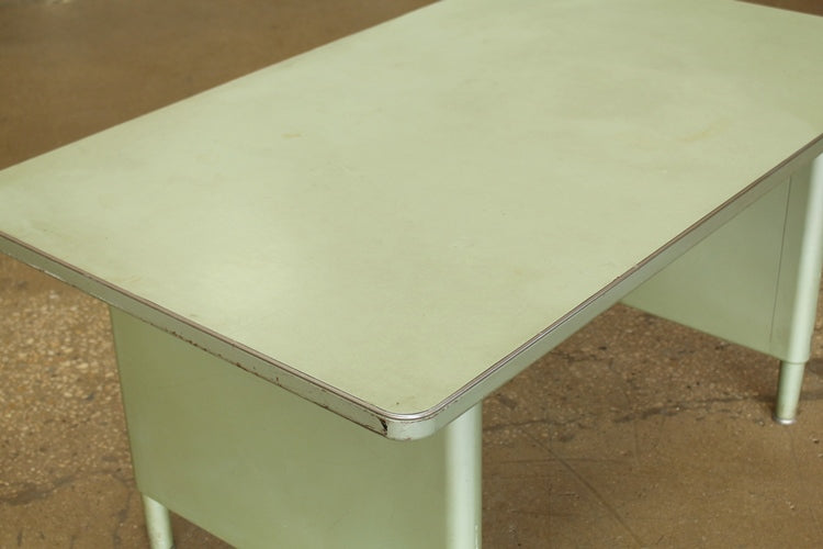 Retro Light Green Metal Desk