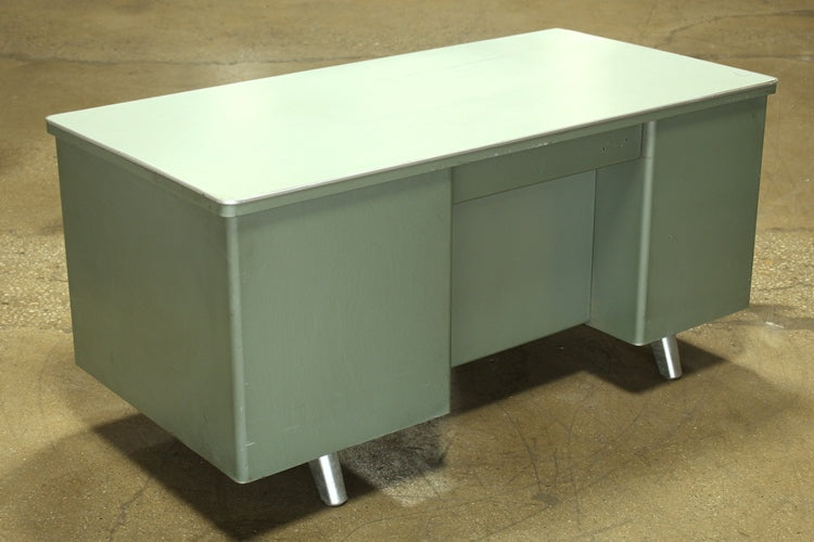 Green Metal Desk With Green Top