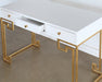 DK95 - White Lacquer Greek Key Desk