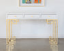 DK95 - White Lacquer Greek Key Desk