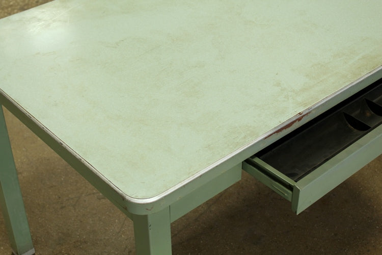 Light Green 4' Metal Table With Green Top