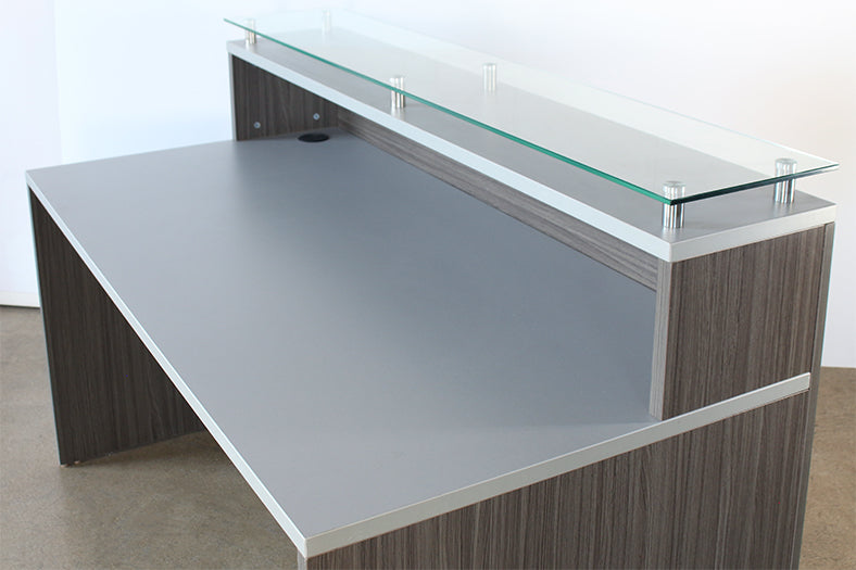 Gray Laminated Glass Top Reception Station