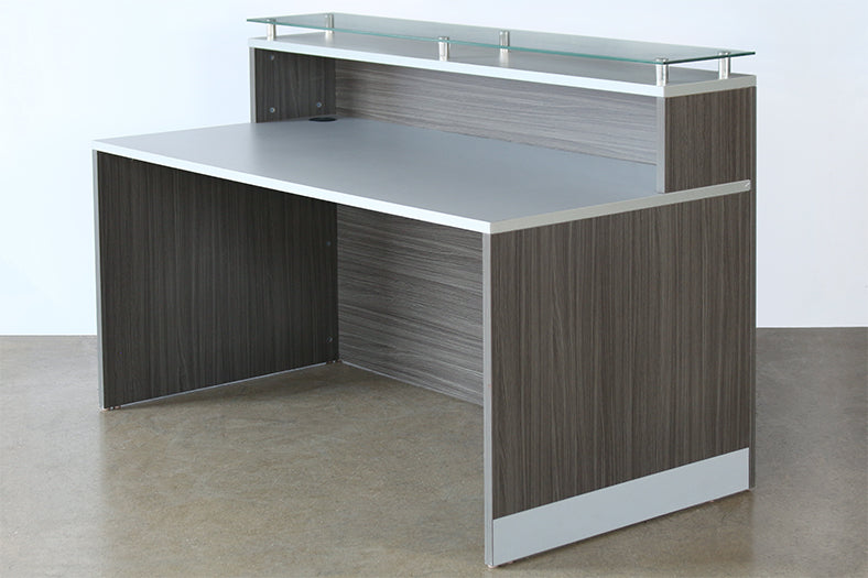 Gray Laminated Glass Top Reception Station