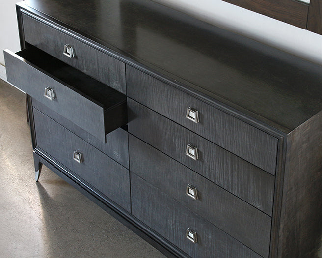 DR126 Black Maple Dresser with Mother of Pearl Accents