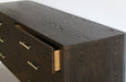 DR140 - Sable Brown 6 Drawer Dresser With Brass Pulls