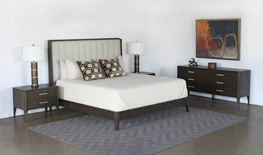 DR140 - Sable Brown 6 Drawer Dresser With Brass Pulls
