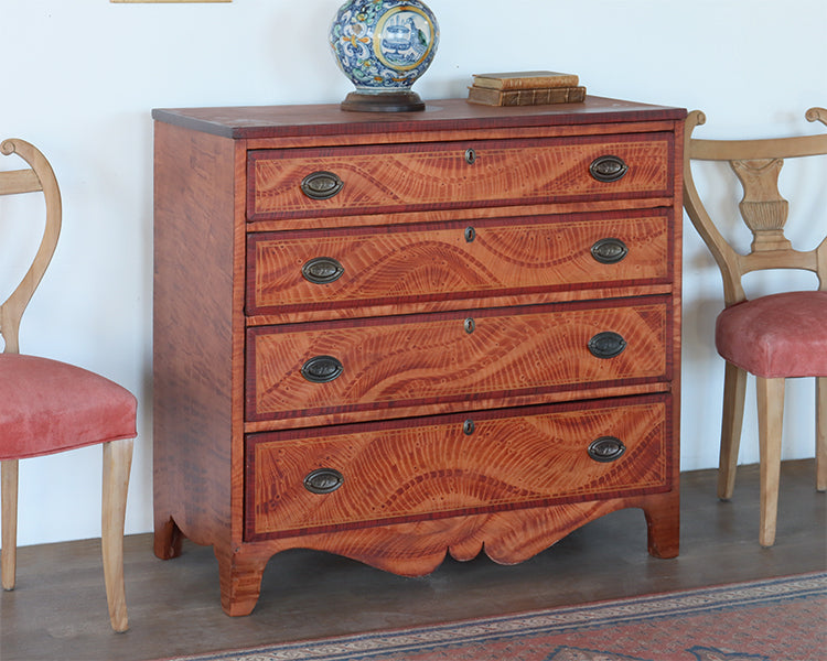 Antique Entry Chest or Dresser with Brass Pulls